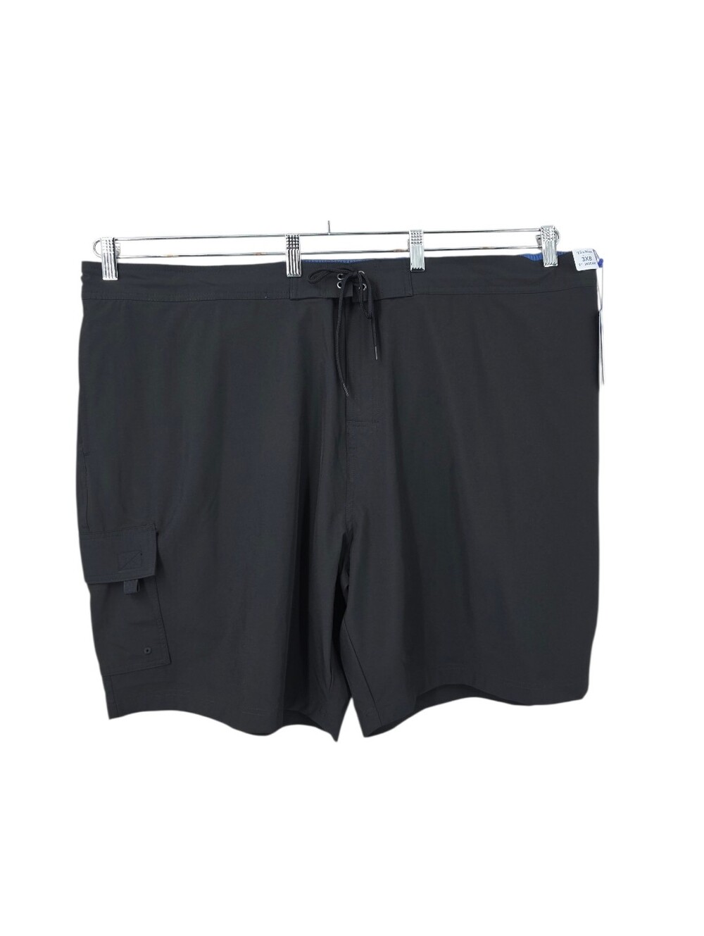 Caribbean Men's Black Board Shorts Swim Trunks with Cargo Pocket NEW Size 3XB